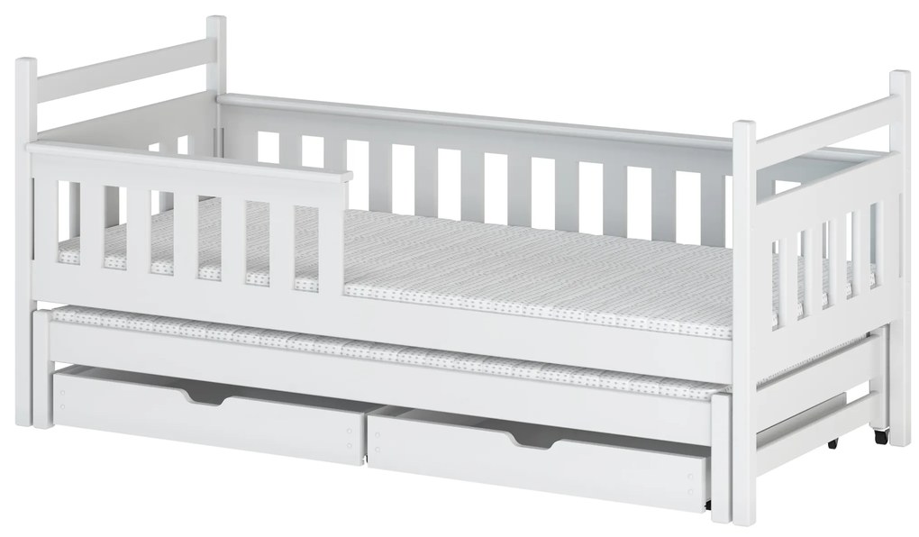 Gyerekágy 90 x 190 cm DORIA (ágyráccsal és tárolóhellyel) (fehér). Akció -10%. 1013073
