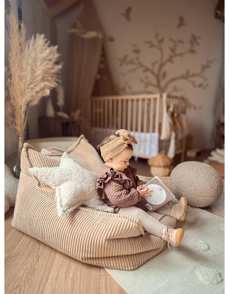 Világosbarna buklé párna gyerek kanapéhoz Ball – Wigiwama