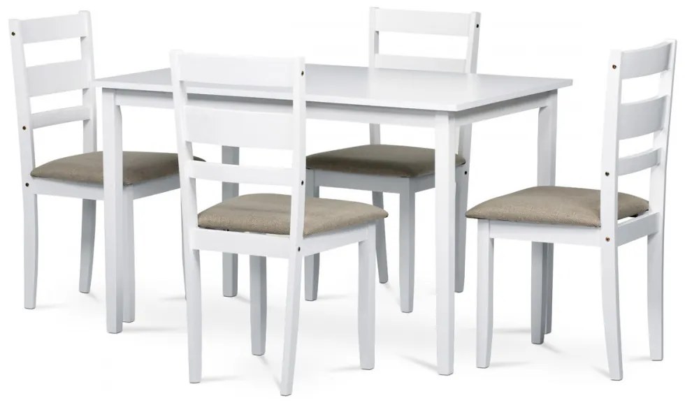 Set de masă clasic pentru 4 persoane în alb mat. DIN STOC AUT-6070