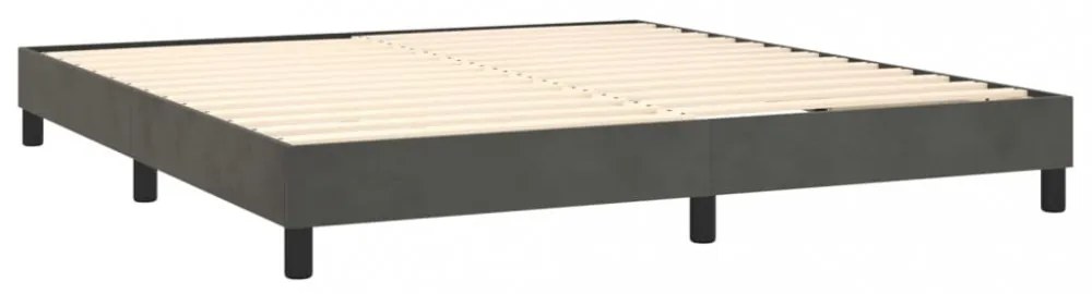 sötétszürke bársony rugós ágykeret 160 x 200 cm