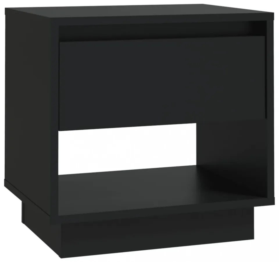 fekete forgácslap éjjeliszekrény 45 x 34 x 44 cm