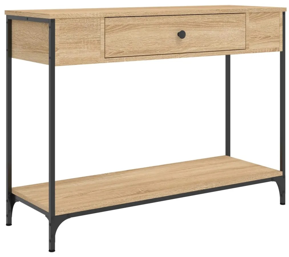 sonoma tölgy színű szerelt fa dohányzóasztal 100 x 34,5 x 75 cm