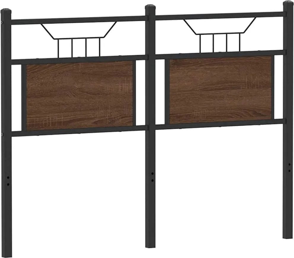 vidaXL barna tölgy színű szerelt fa és acél csere fejtámla 120 cm