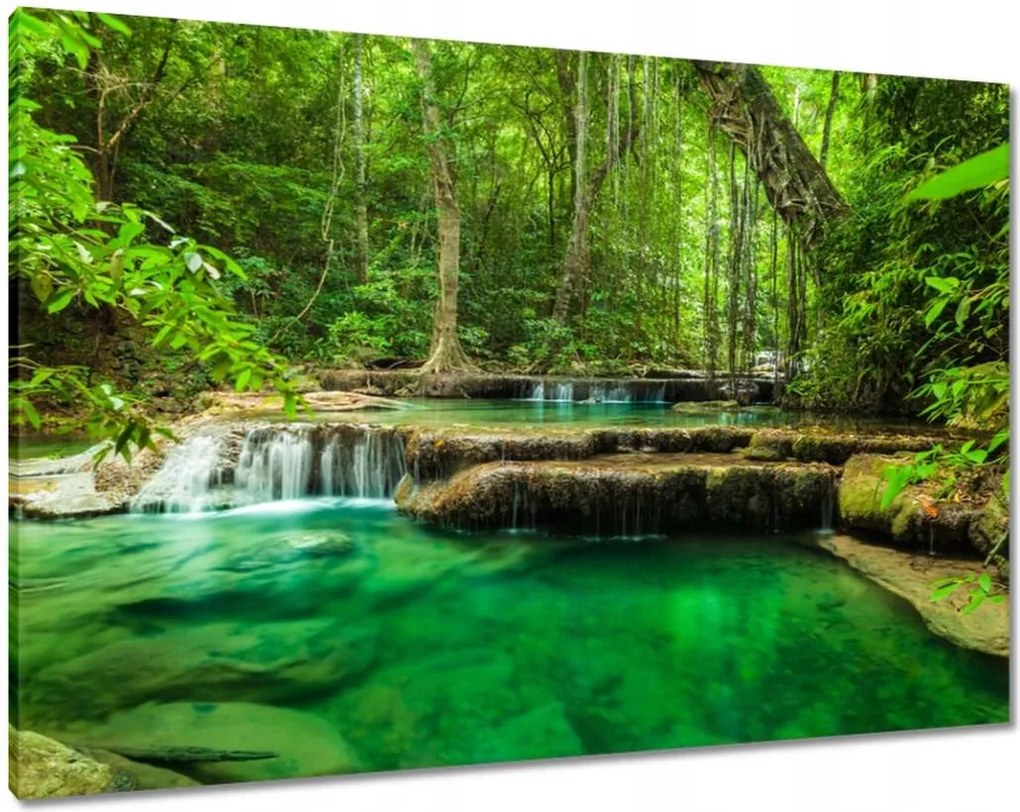 Vászonkép 100x70 Erawan vízesés Thaiföld