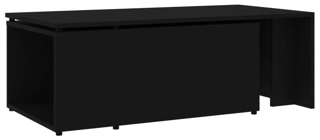Fekete szerelt fa dohányzóasztal 150 x 50 x 35 cm