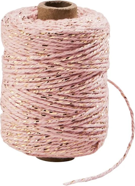 COTTON TWIST spárga, rózsaszín-arany 50m