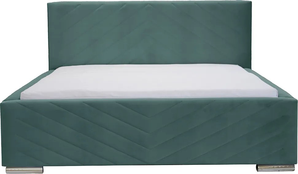 Kárpitozott ágy tárolóval és COOL matraccal 160x200 cm Menta