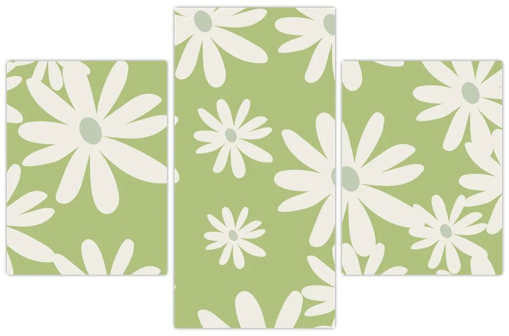 Kép - Hippik, zöld virágok N⁰1 (90x60 cm)