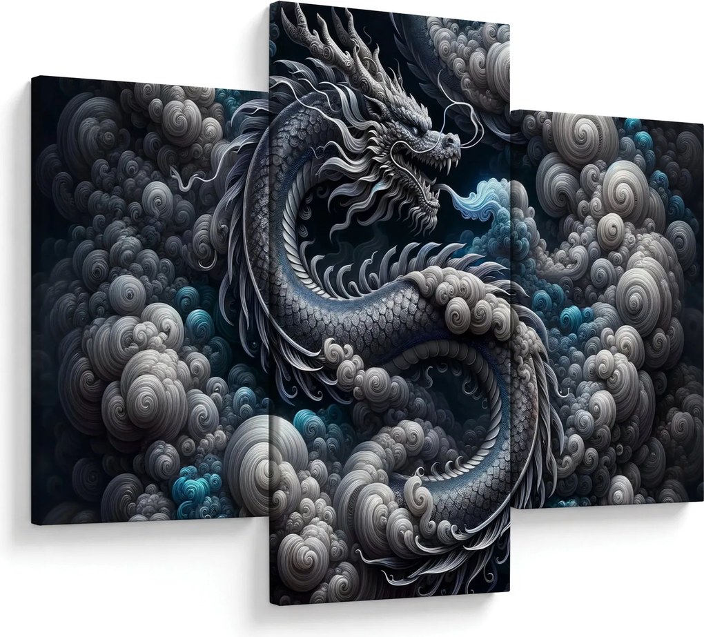Kép – Sárkány a füstben (90x60 cm)