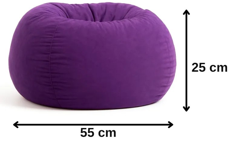 EMI gömb formájú lila velúr babzsákfotel
