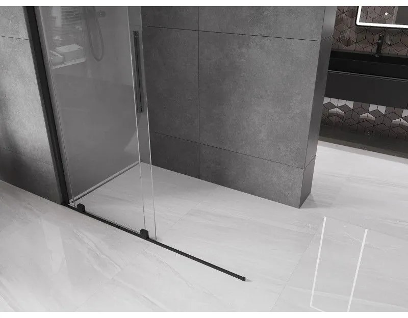 Mexen Velar, nyílásba tolóajtó Walk-In 140 cm, 8 mm átlátszó üveg, fekete matt, 871-140-000-03-70