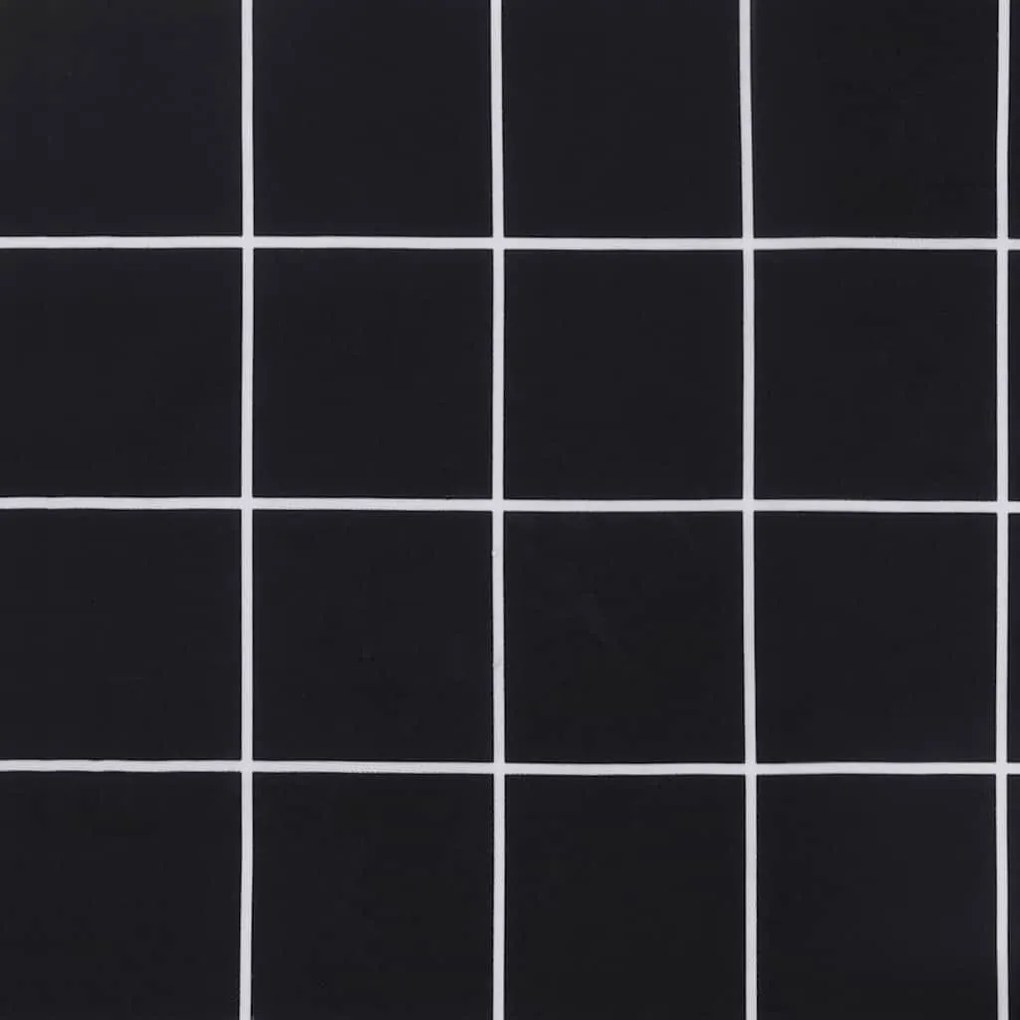 fekete kockás oxford-szövet kerti padpárna 150x50x4 cm