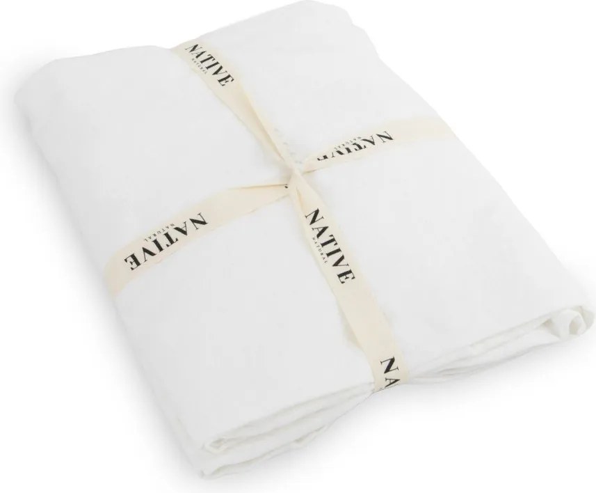 Fehér egyszemélyes len ágyneműhuzat 135x200 cm Blanco – Native Natural