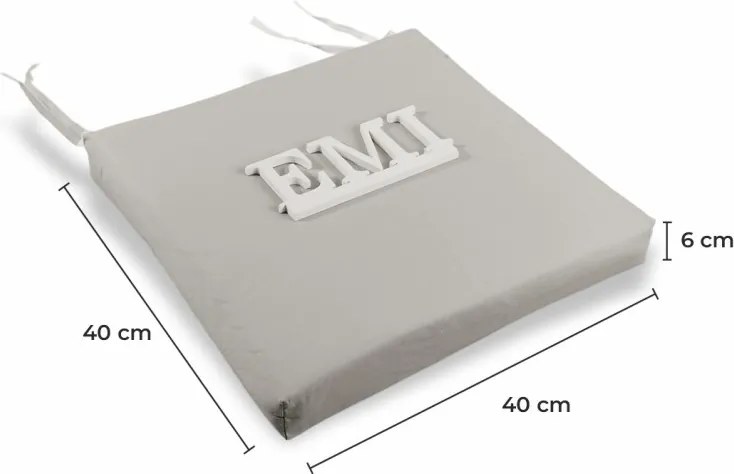 EMI világosszürke székpárna 40x40 cm