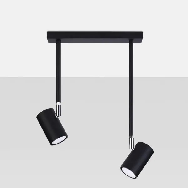 Sollux SL.1075 - Csillár rúdon NORANO 2xGU10/40W/230V fekete