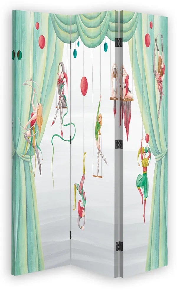 Gario Paraván Cirkuszi akrobaták és egy zöld függöny Méret: 180 x 170 cm, Kivitelezés: Klasszikus paraván