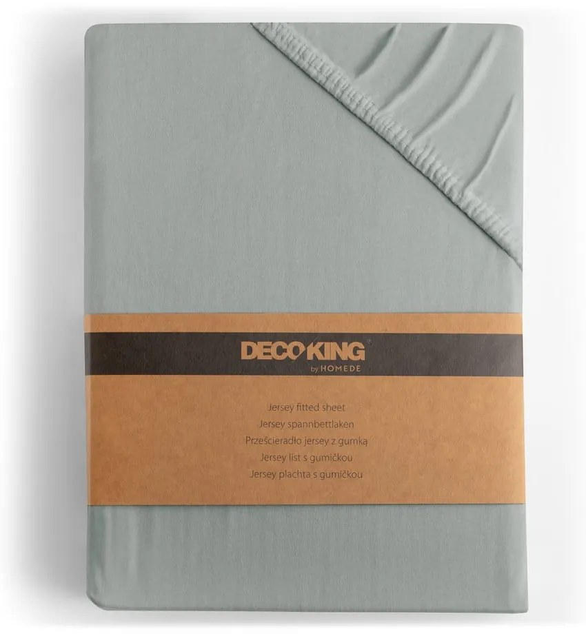 Világosszürke gumis jersey lepedő 220x200 cm Amber – Restilo