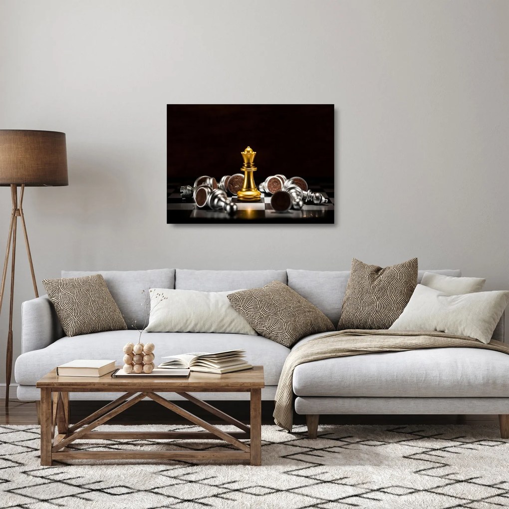 Kép - Sakkfigurák (üvegen) (70x50 cm)