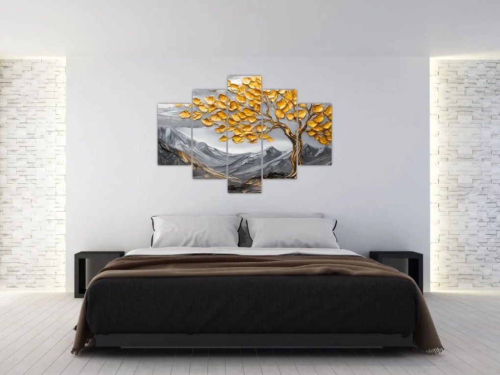 Kép – Fa arany levelekkel (150x105 cm)