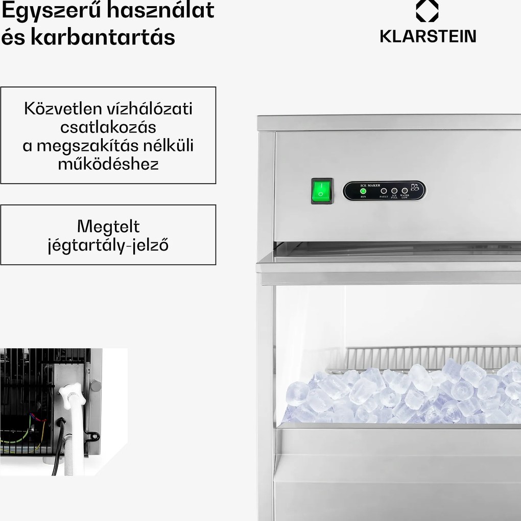 Klarstein Powericer XXXL, jégkocka készítő, ipari berendezés légkocka gyártáshoz, 260 W