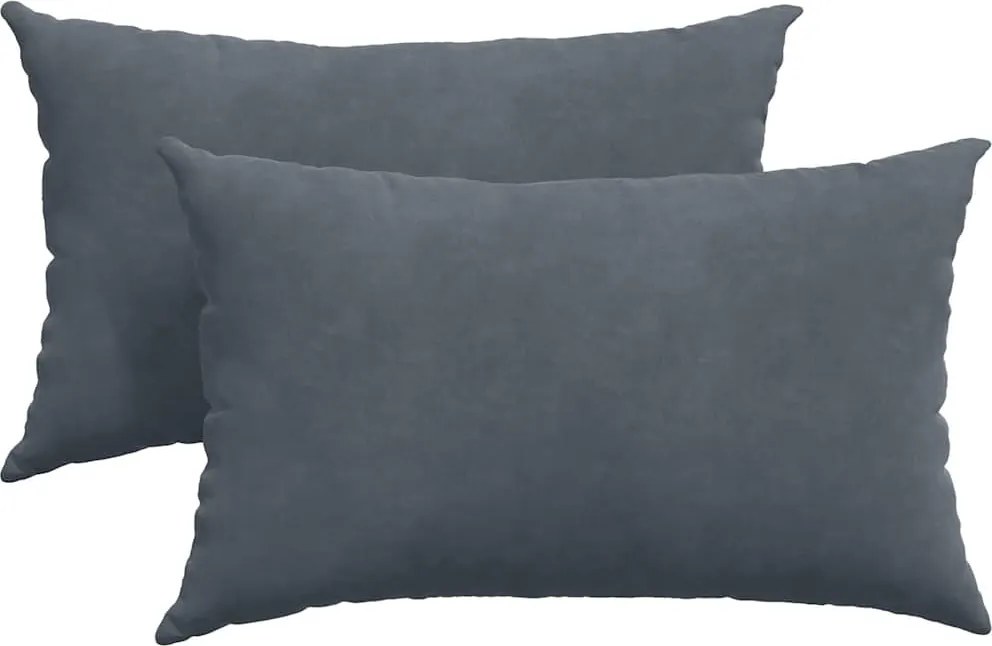 vidaXL Kanapé párnák 2 pcs Sötétszürke 50 x 30 cm Bársonyos szövet