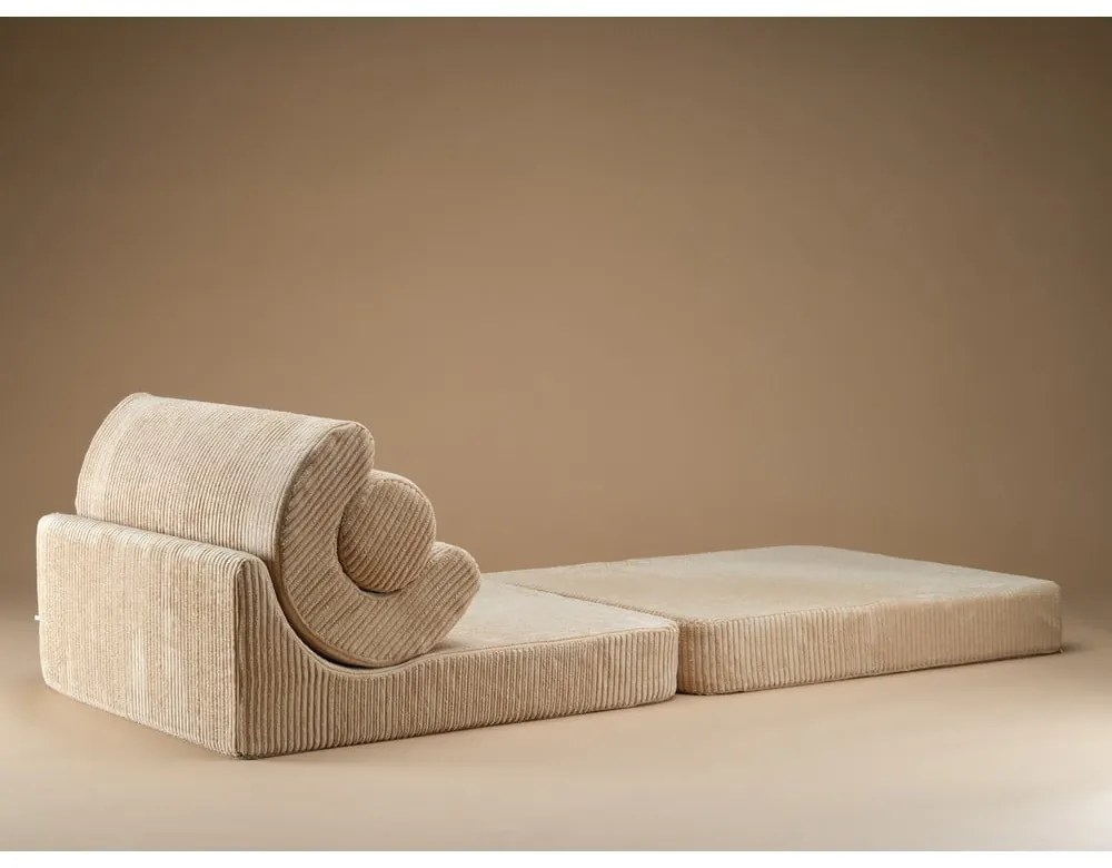 Világosbarna kordbársony gyerek fotel Flipster – Wigiwama