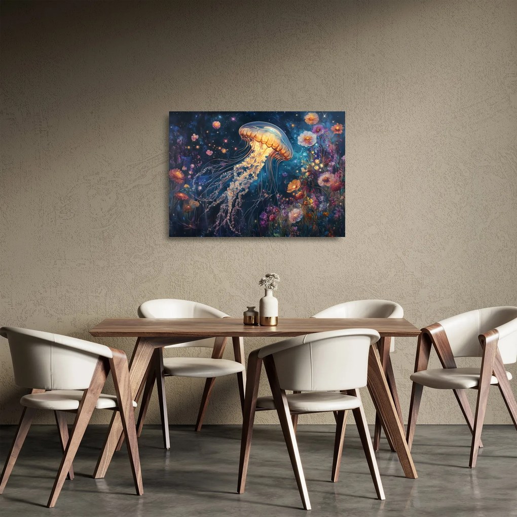 Üveg kép - Varázslatos medúza (70x50 cm)