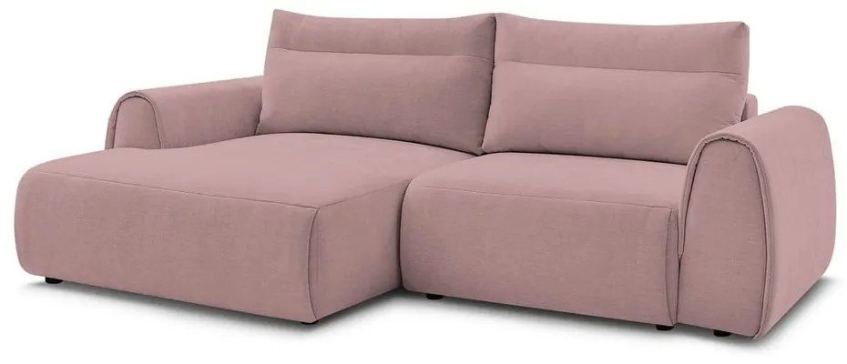 Világos rózsaszín sarokkanapé Aden – Bobochic Paris