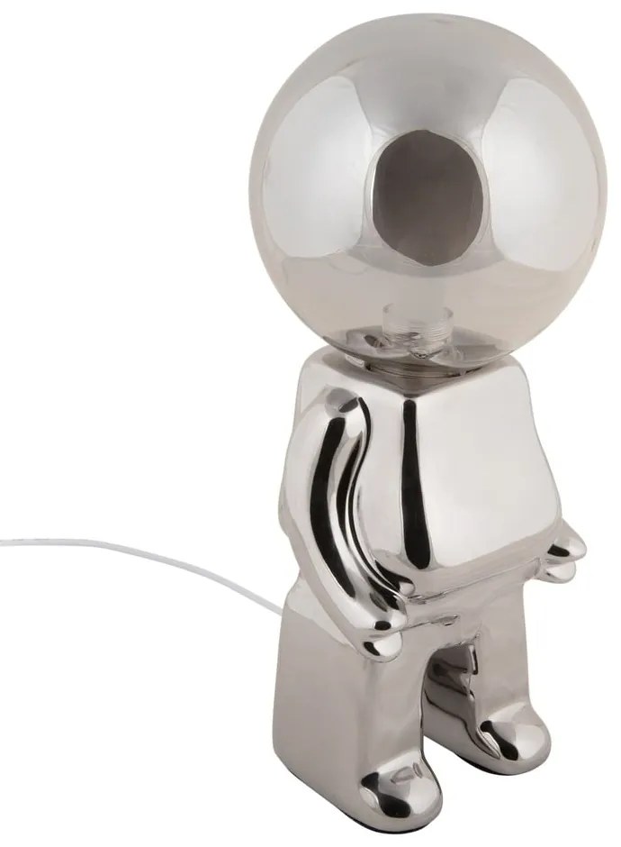 Ezüstszínű LED dimmelhető asztali lámpa üveg búrával (magasság 27 cm) Ross – Leitmotiv