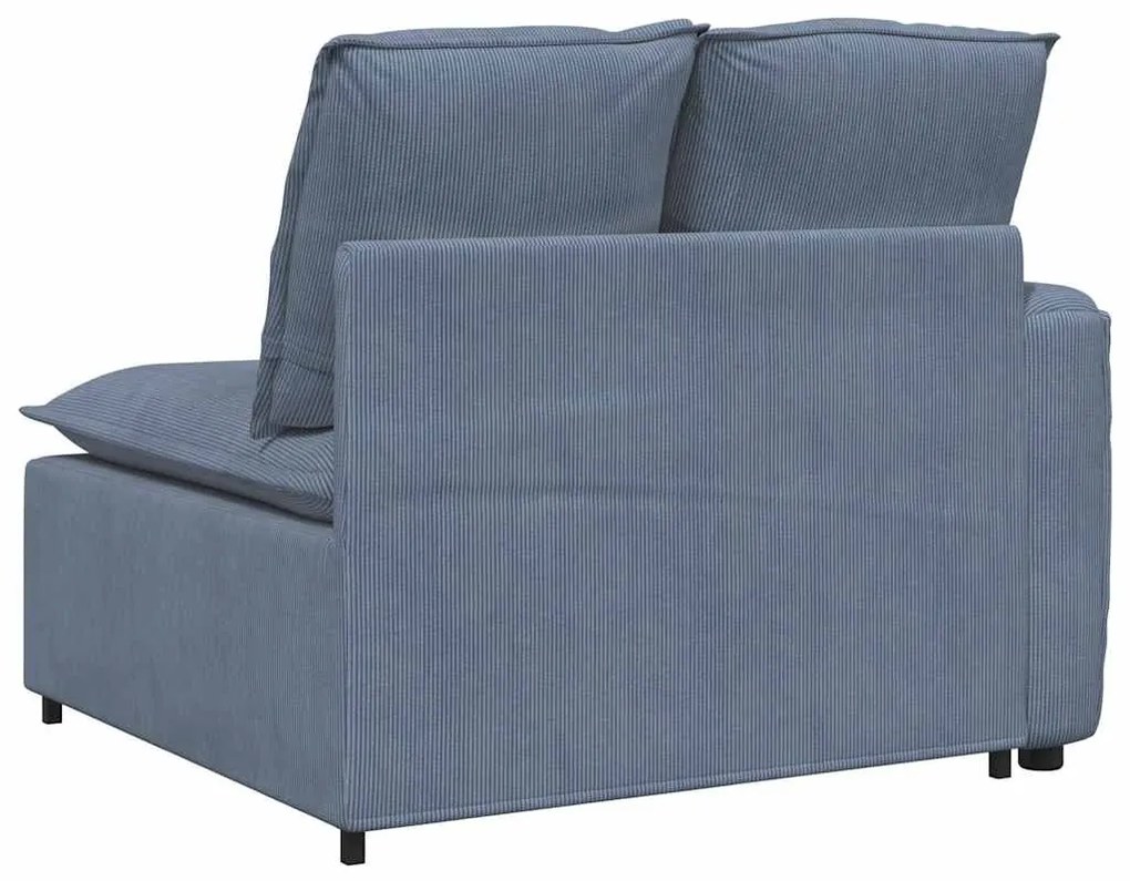 kék moduláris kanapé karfás végmodul párnákkal 100 cm