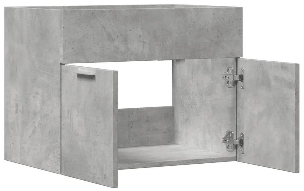 betonszürke szerelt fa mosdószekrény 60 x 38,5 x 46 cm