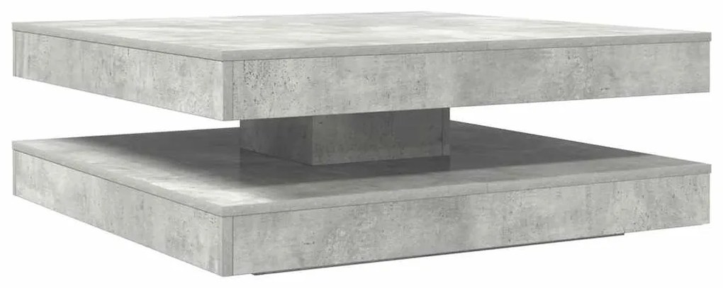 betonszürke dohányzóasztal 360 fokban forgatható 90x90x34,5 cm