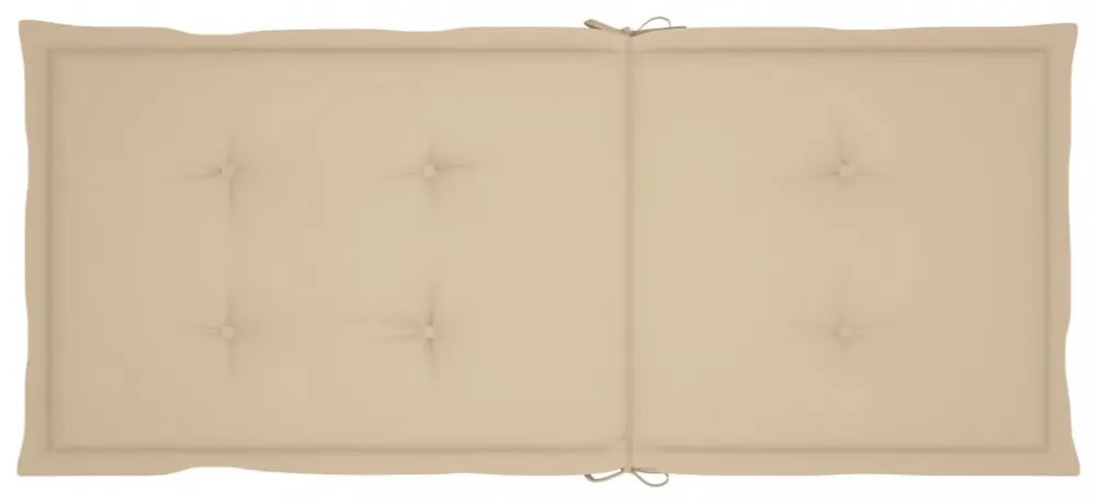 6 db tömör tíkfa kerti szék bézs párnákkal