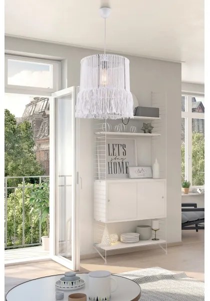 Kábelcsillár NESS MACRAME 1xE27/40W/230V fehér