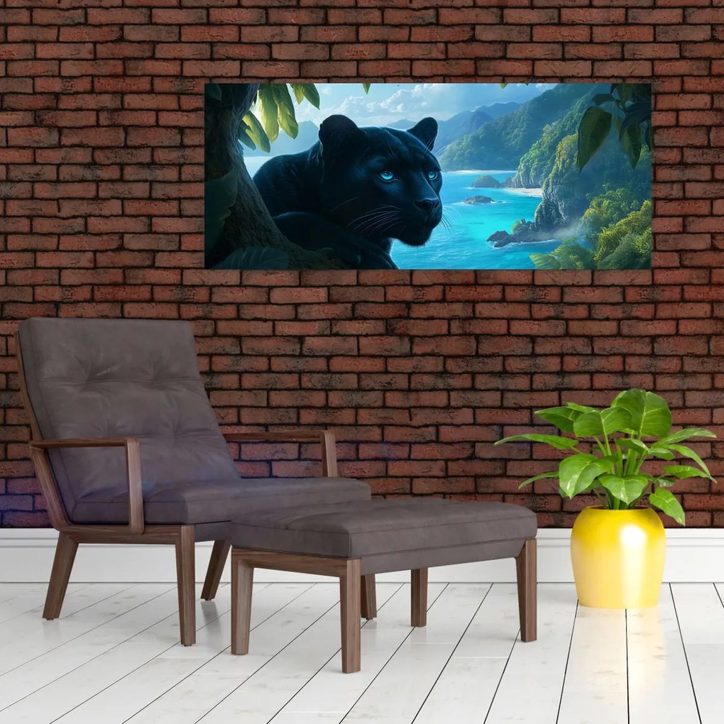 Kép - Fekete párduc a dzsungelben (120x50 cm)