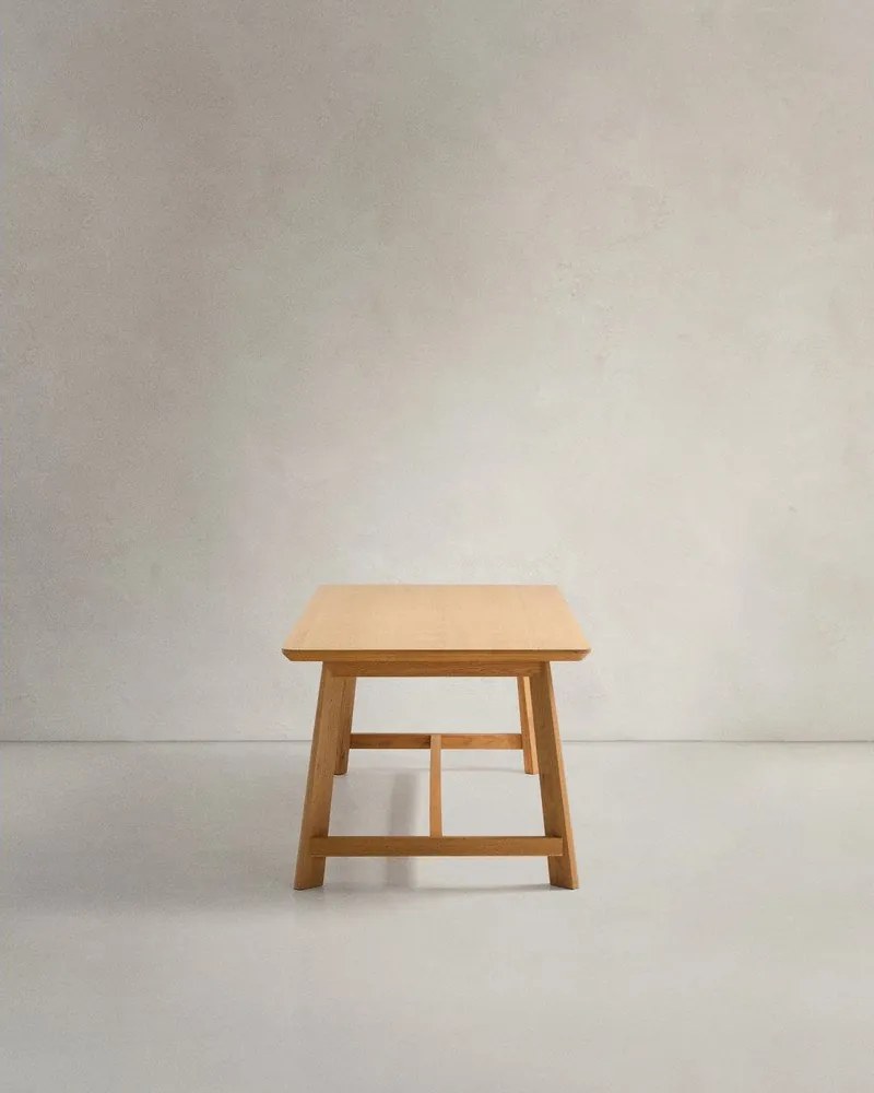 Étkezőasztal tölgyfa dekoros asztallappal 100x220 cm Idun – Kave Home