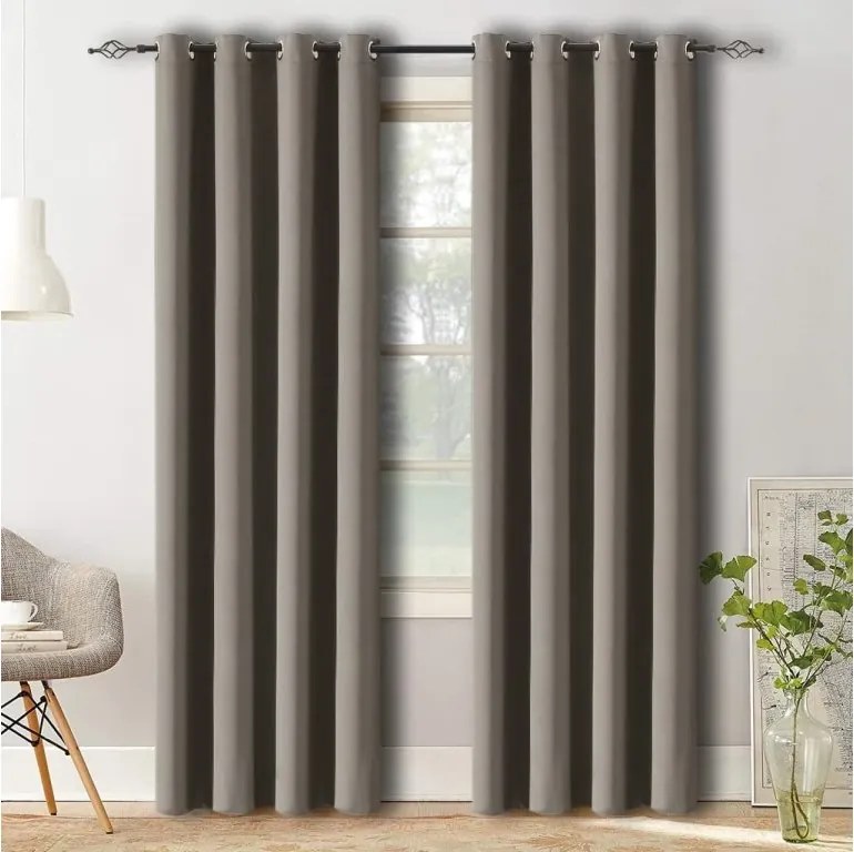 OXFORD szürkésbarna függöny 140x270 cm Felfüggesztés: Hullámos sínszalag