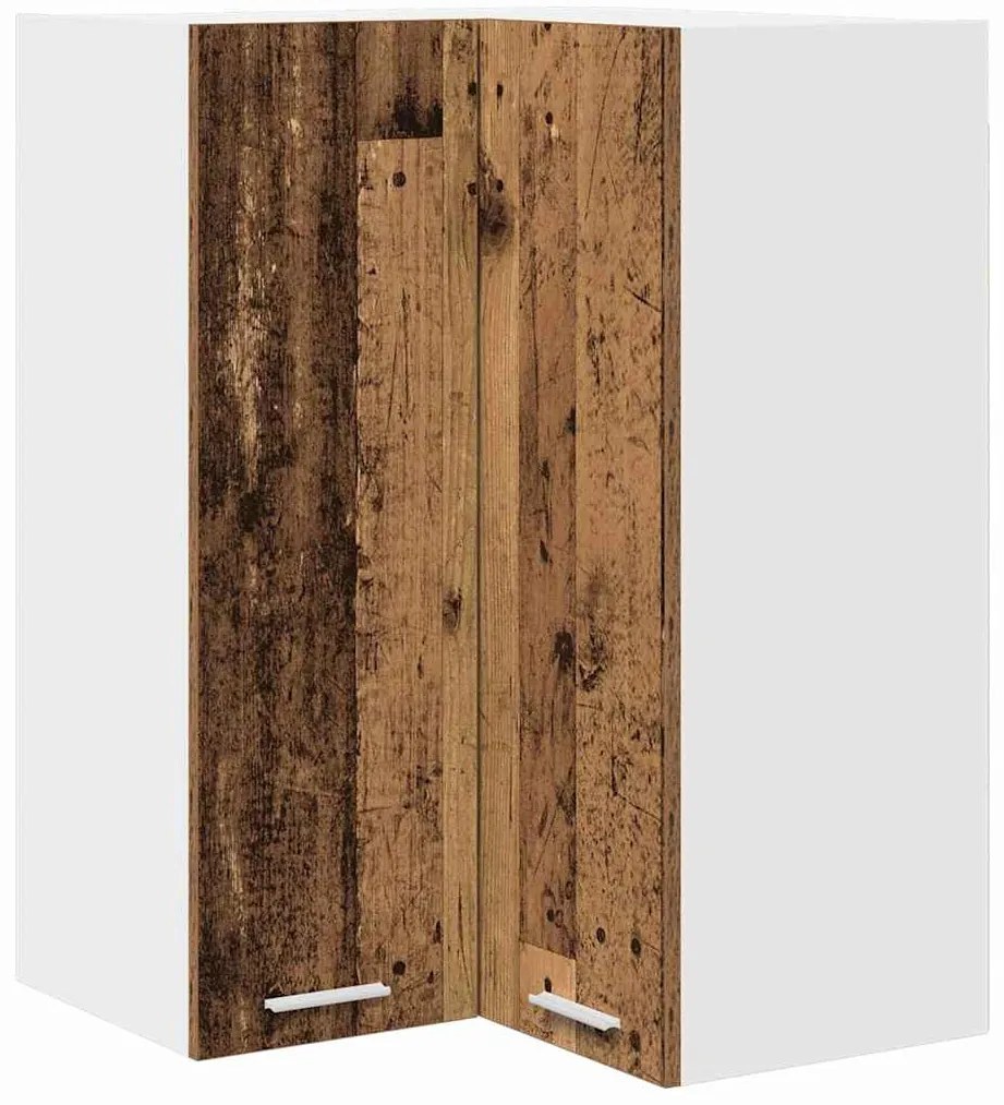 Függő szekrény Riga Régi fa és fehér 57 x 57 x 80 cm Faanyag