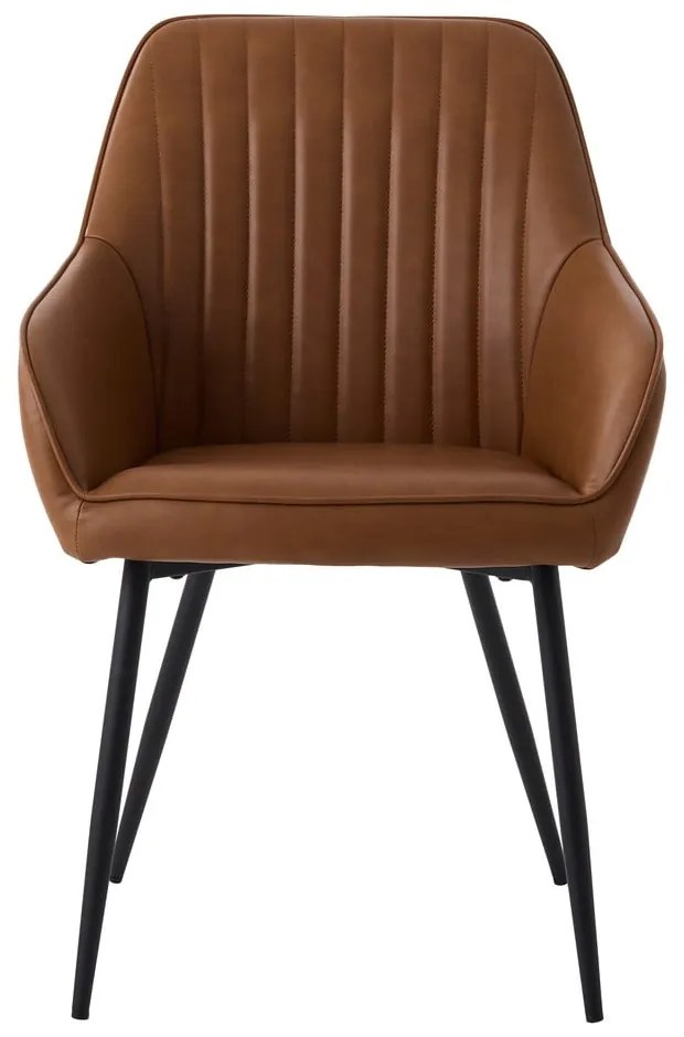 Barna kárpitozott karfás étkezőfotel szett 2 db-os Nolan Stripe – Unique Furniture