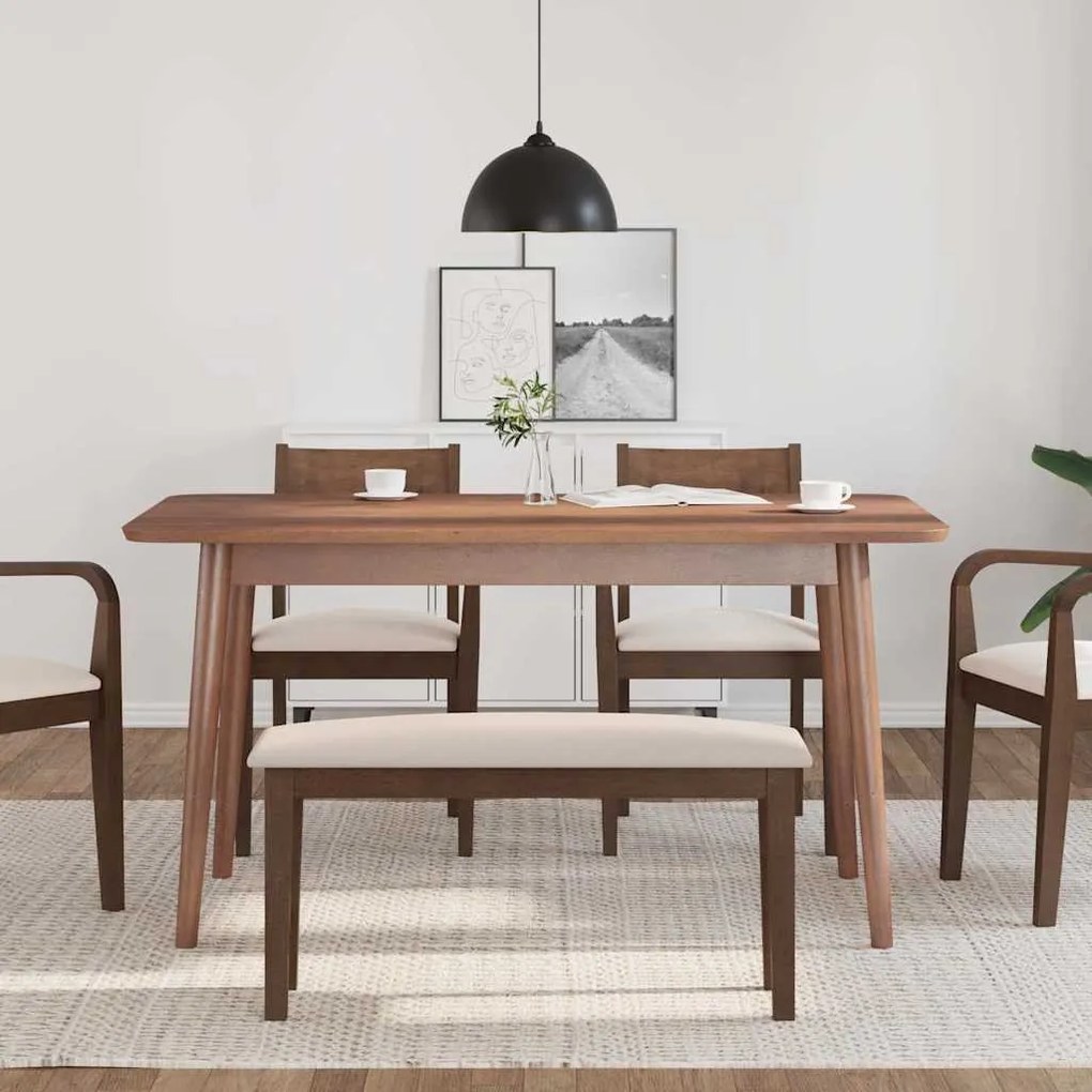 barna tömörfa gumiból pad 90 cm