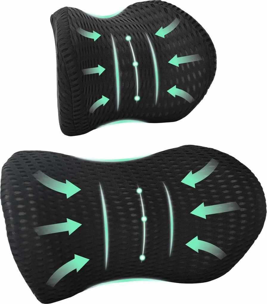 vidaXL Párna szett Egyszínű Állítható 2 pcs Fekete Memóriahab