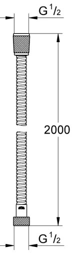 GROHE 22107000 - VITALIOFLEX METAL zuhanytömlő 2000 mm fényes króm