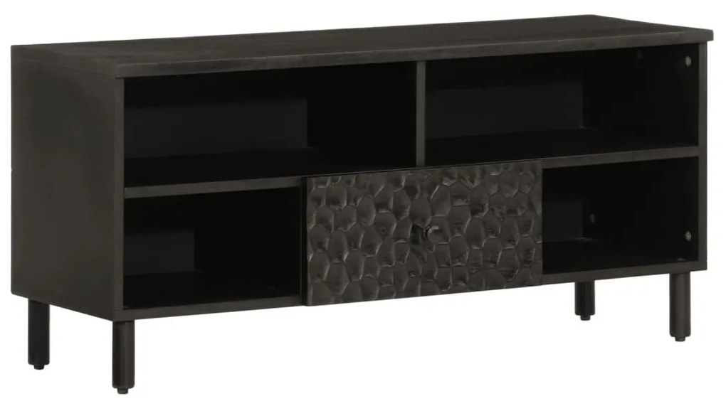 fekete tömör mangófa TV-szekrény 100 x 33 x 46 cm