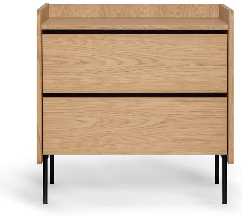 Natúr színű magas komód tölgyfa dekorral 80x82 cm Wrap – Bonami Selection