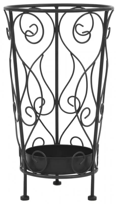 Vintage stílusú fekete fém esernyőtartó 26 x 46 cm