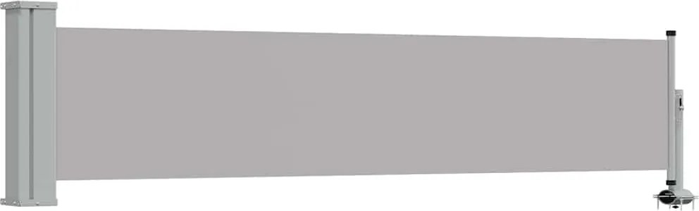 vidaXL szürke kihúzható oldalsó terasz napellenző 60 x 300 cm