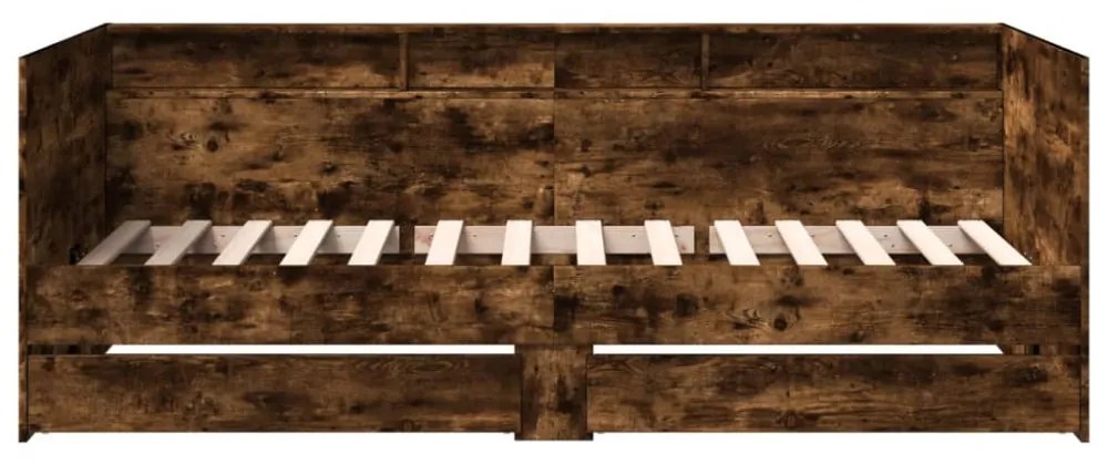 füstös tölgy kanapéágy fiókkal matrac nélkül 75x190 cm
