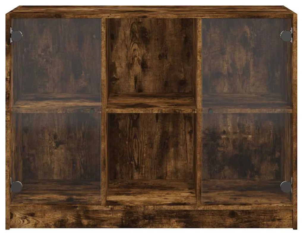 füstös tölgy színű szerelt fa tálalószekrény 102x37x75,5 cm