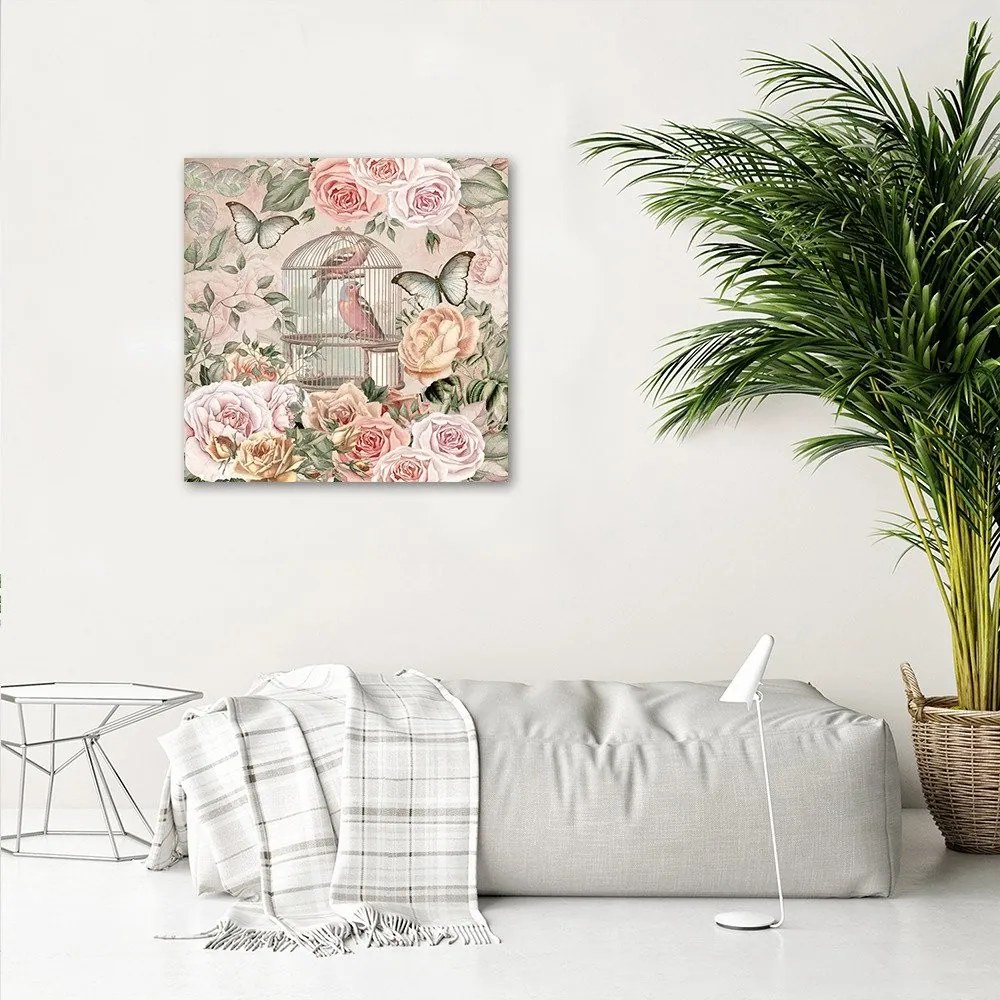 Gario Vászonkép Két madár egy kalitkában - Andrea Haase Méret: 60 x 60 cm