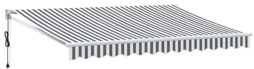 antracit/fehér szövet/alumínium behúzható napellenző 3,5x2,5m